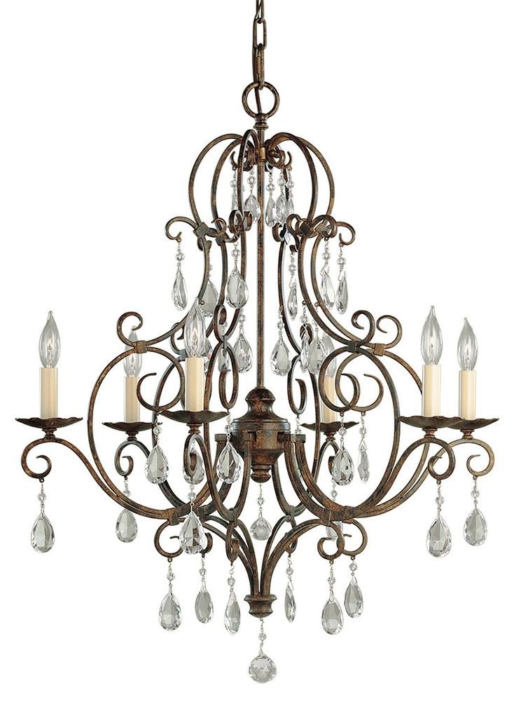 Żyrandol Chateau kawowy 6xE14x60W kryształ Zdjęcie produktu 