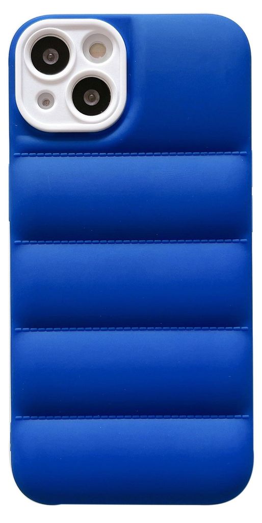 Hülle für iPhone 13 Pro, blaue Puffer-Daunenjacke