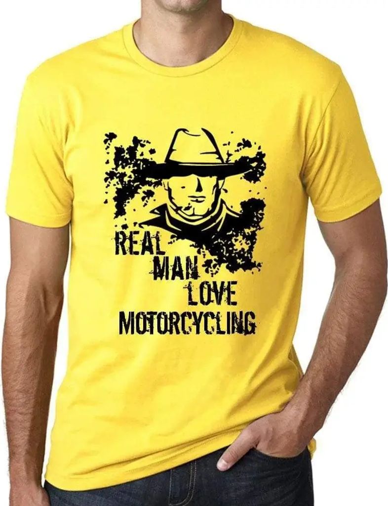 Herren Grafik T-Shirt Echte Männer lieben Motorradfahren – Real Men Love Motorcycling – Öko-Verantwortlich Vintage Jahrgang Kurzarm Lustige D...