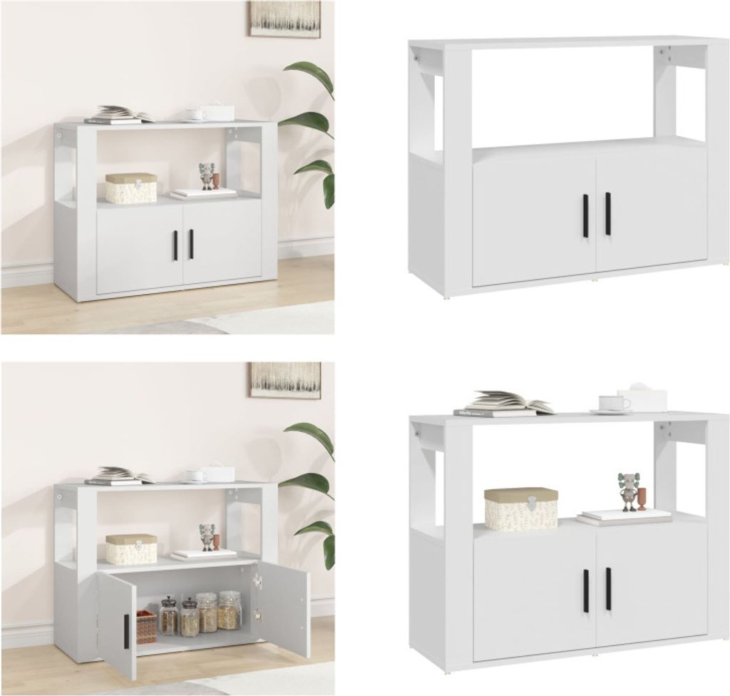 vidaXL Sideboard Weiß 80x30x60 cm Holzwerkstoff - Sideboard Produktbild 