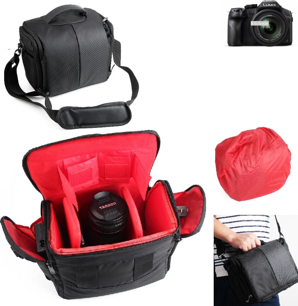 K-S-Trade Kompatibel mit Panasonic Lumix DMC-FZ300 Kameratasche Fototasche Schultertasche Zubehör Tasche einteilbare Trennwänden für Systemkamera,