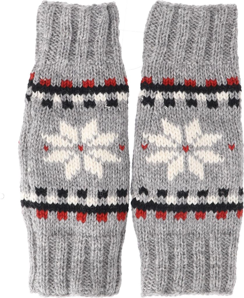 Handgestrickte Wollstulpen aus Nepal, Gestrickte Beinstulpen aus Schurwolle - Grau, Uni, Wolle,Wolle,Polyester, 30*13 cm, Socken & Beinstulpen