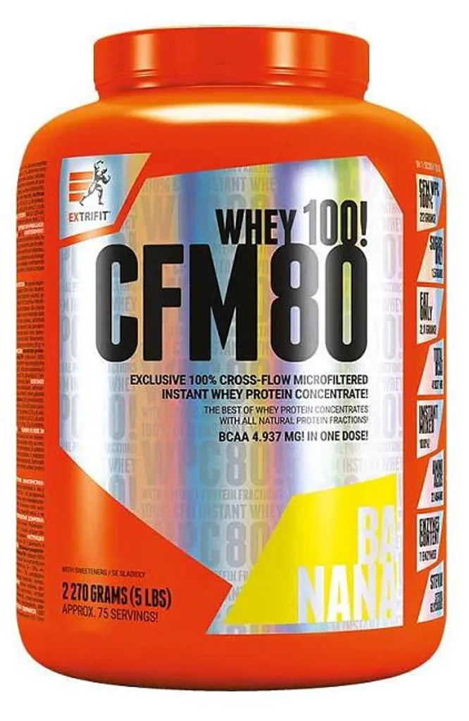 Extrifit CFM Instant Whey 80 Banane 2270g - Protéine de Récupération Sport