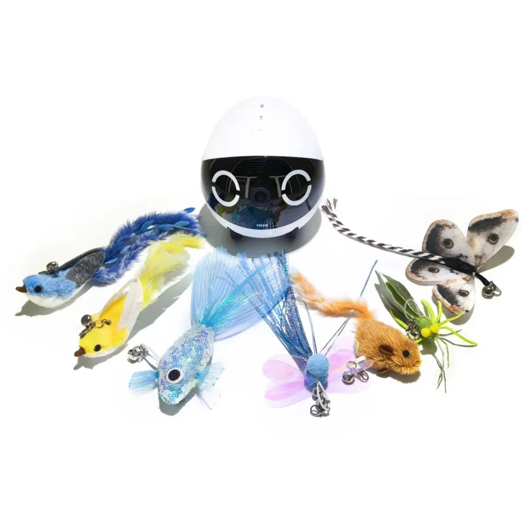 ROLA Mini Caméra Interactive pour Chat avec Jouet Canne à Pêche et Pile - 4