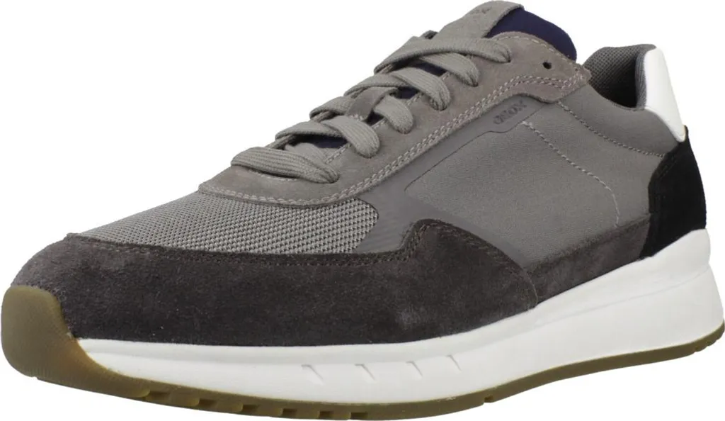 Baskets basses Geox U Branthon bleu pour homme chaussures de ville cuir