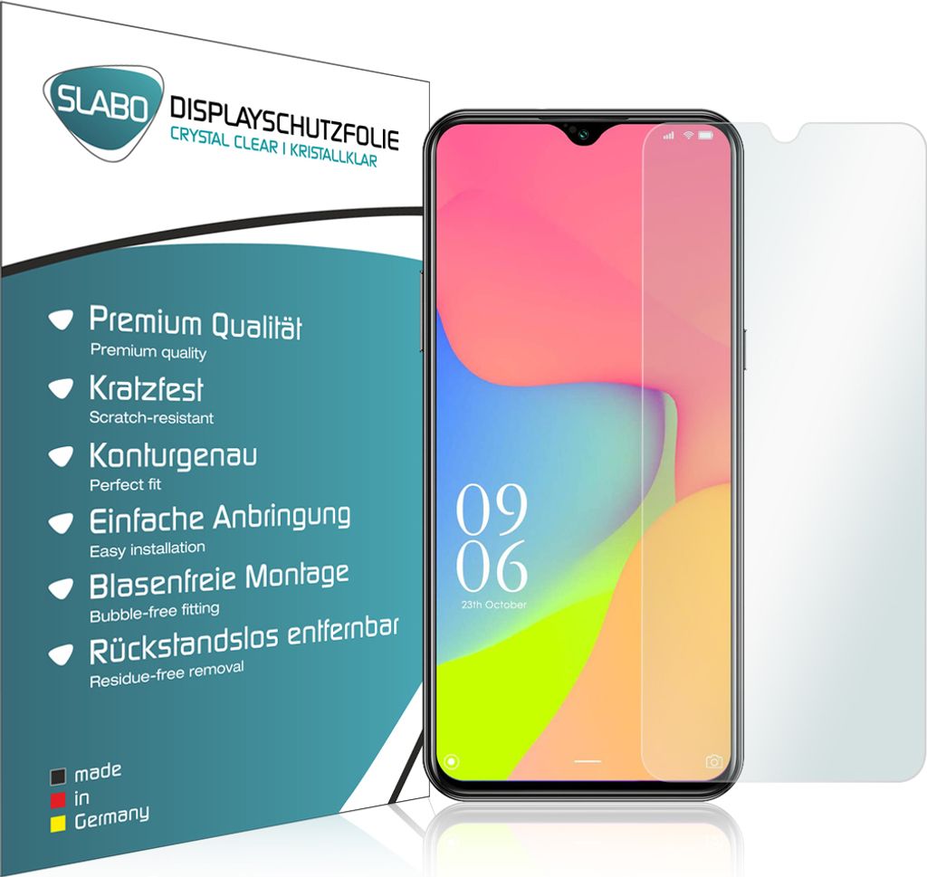 4x Slabo Displayschutzfolie für DOOGEE X95 (2020) KLAR "Crystal Clear" (verkleinerte Folien) Displayfolie Schutzfolie Folie