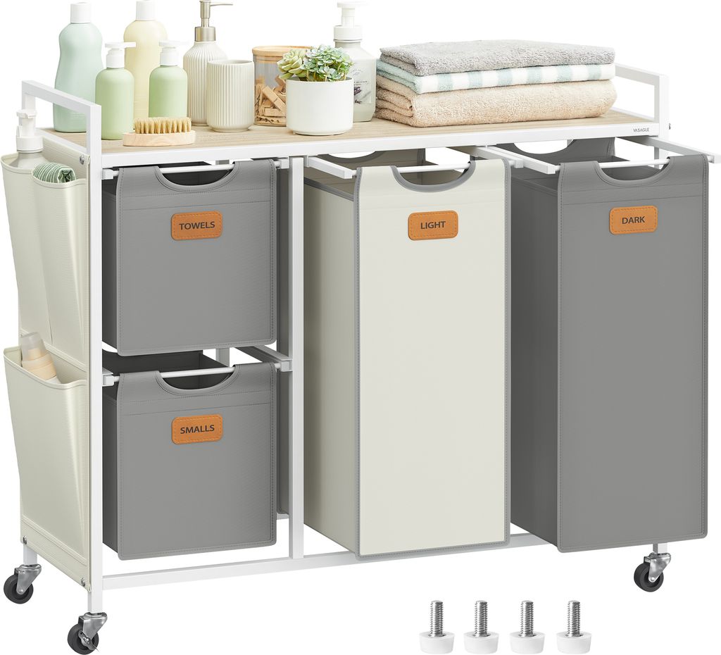 VASAGLE Wäschekorb 4 Fächer, Wäschesammler 150 L,  Produktbild 
