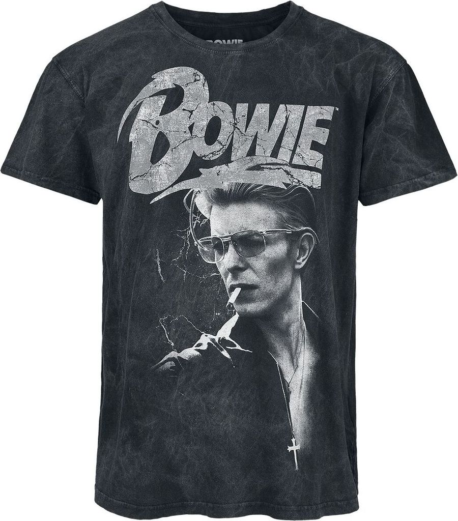 David Bowie T-Shirt Uni Lightning schwarz Band-Merch, Bands Produktbild 