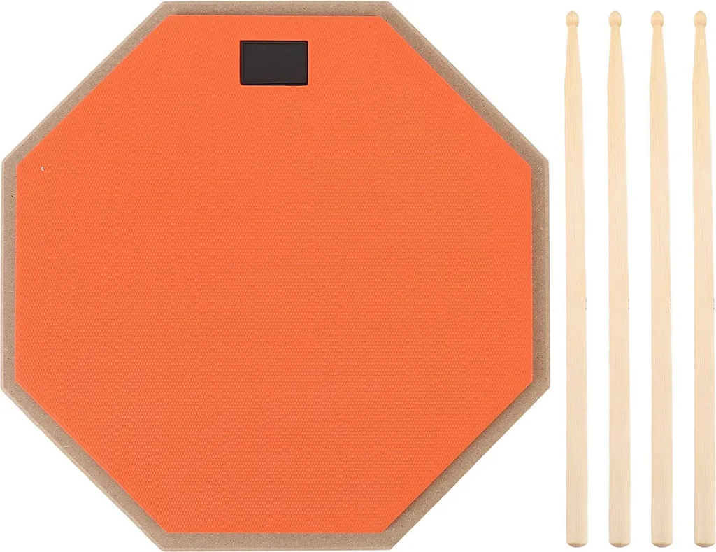 Pads de batterie silencieux 12 pouces orange avec 2 paires de baguettes