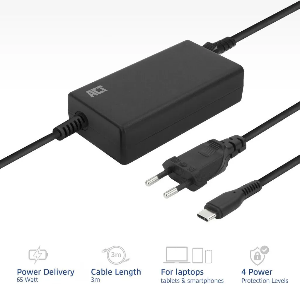 Chargeur PC portable 65W USB-C compact et puissant modèle extra plat - 10