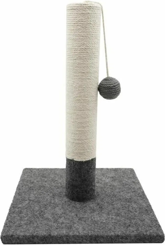 Poteau à Griffer Tyrol Gris pour Chat avec Socle en Peluche Douce