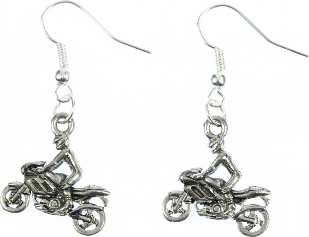Motorradfahrer Ohrringe Motorrad Kraftrad Fahrer Miniblings Biker Ohrhänger silb
