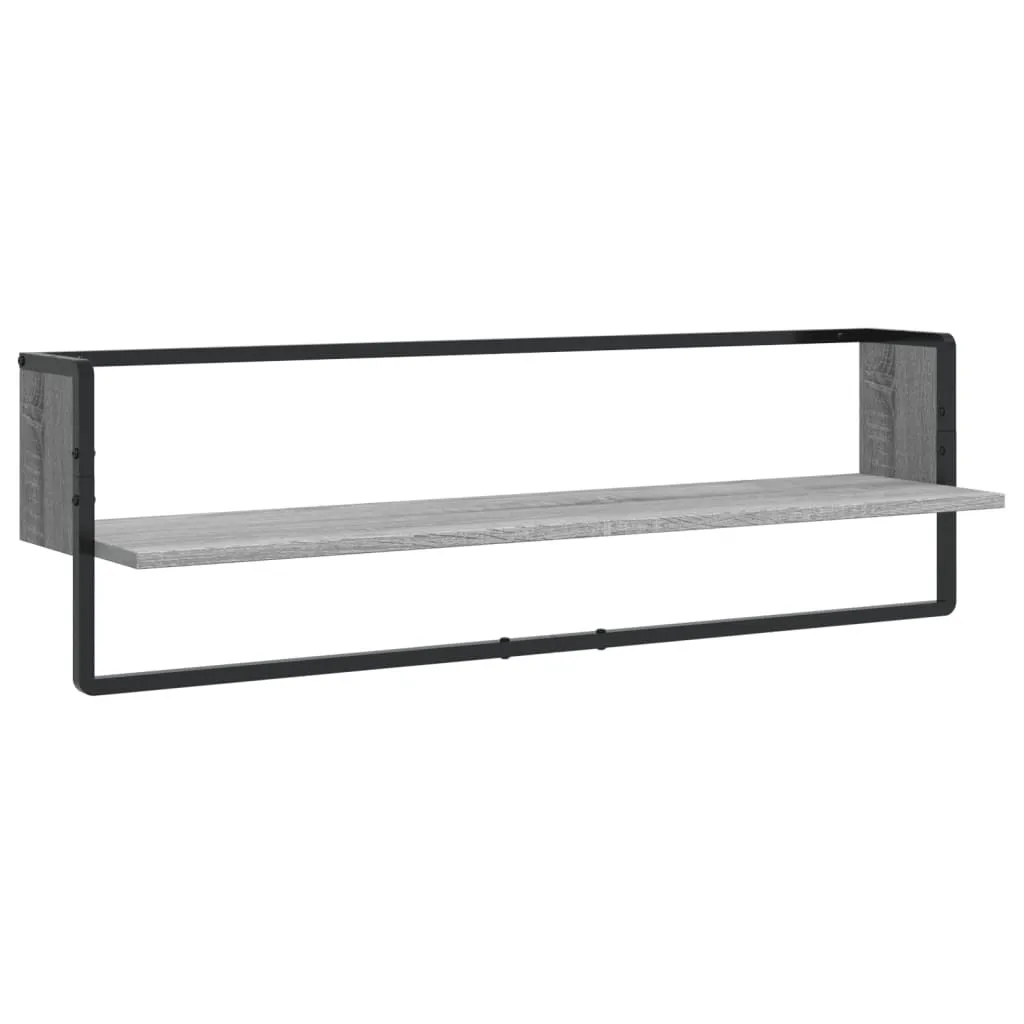Set 6 Scaffali a Muro Grigio Sonoma vidaXL con Aste | Arredo Design - 6