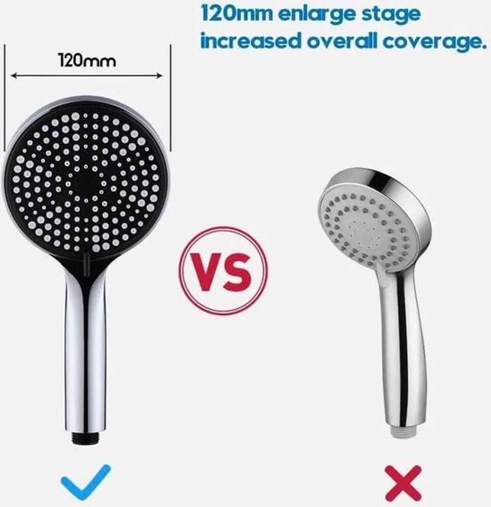 Ensemble barre de douche réglable avec pommeau 3 jets et flexible 1m50