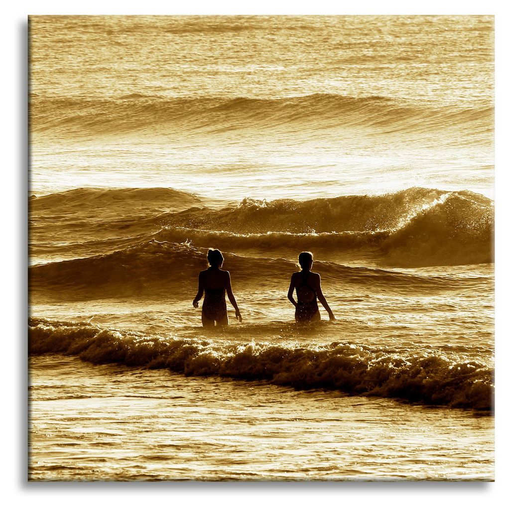 Leinwanddruck „Menschen und Ozean“, 60 x 60 cm