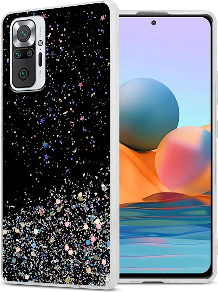 Cover Glitter Nero Xiaomi Redmi Note 10 Pro - Custodia Cadorabo Scintillante