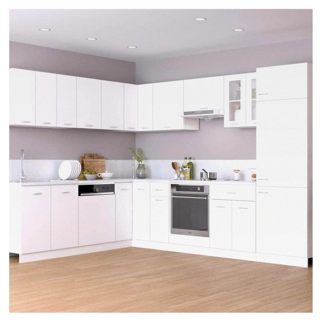 Waschbeckenunterschrank Lyon in Weiß, 80 x 46 x 81,5 cm, Holzwerkstoff
