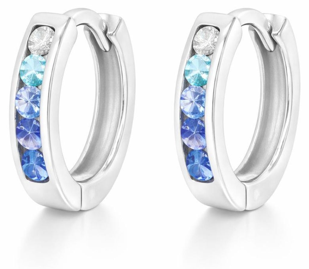 Ohrringe Creolen 925 Silber Zirkonia Damen Mädchen Kinder Produktbild 