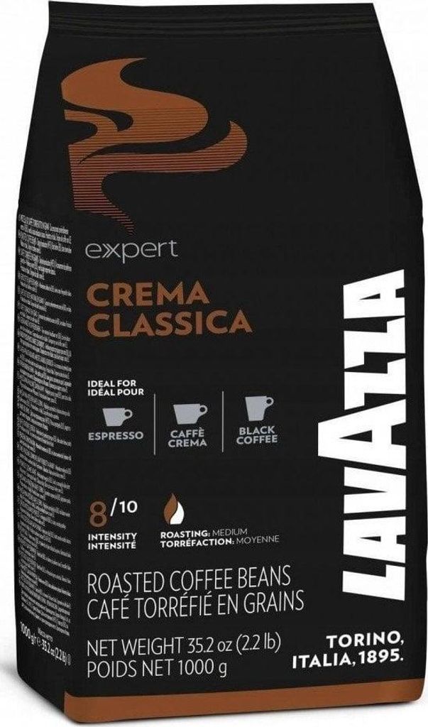 A bag of Lavazza Expert Crema Classica roasted coffee beans.