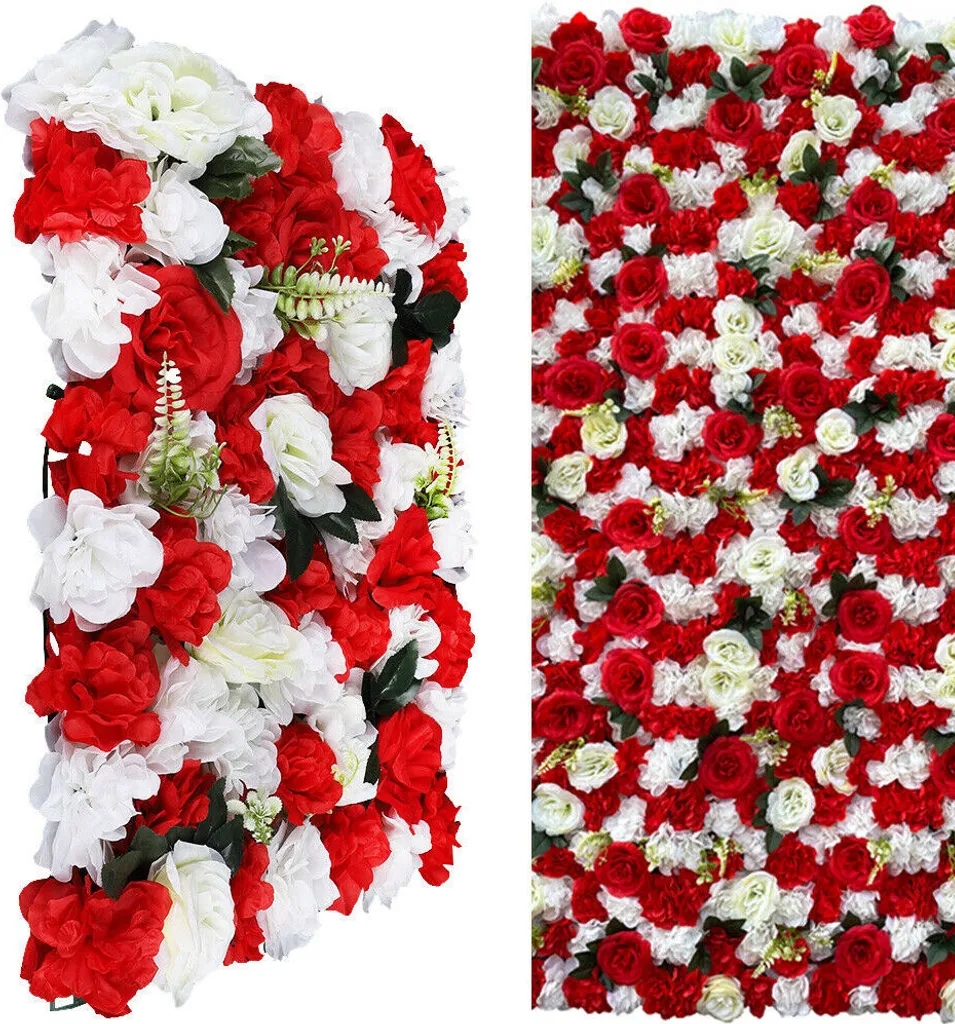 Mur de roses artificielles 40x60 cm décor floral pour mariage 12 pièces