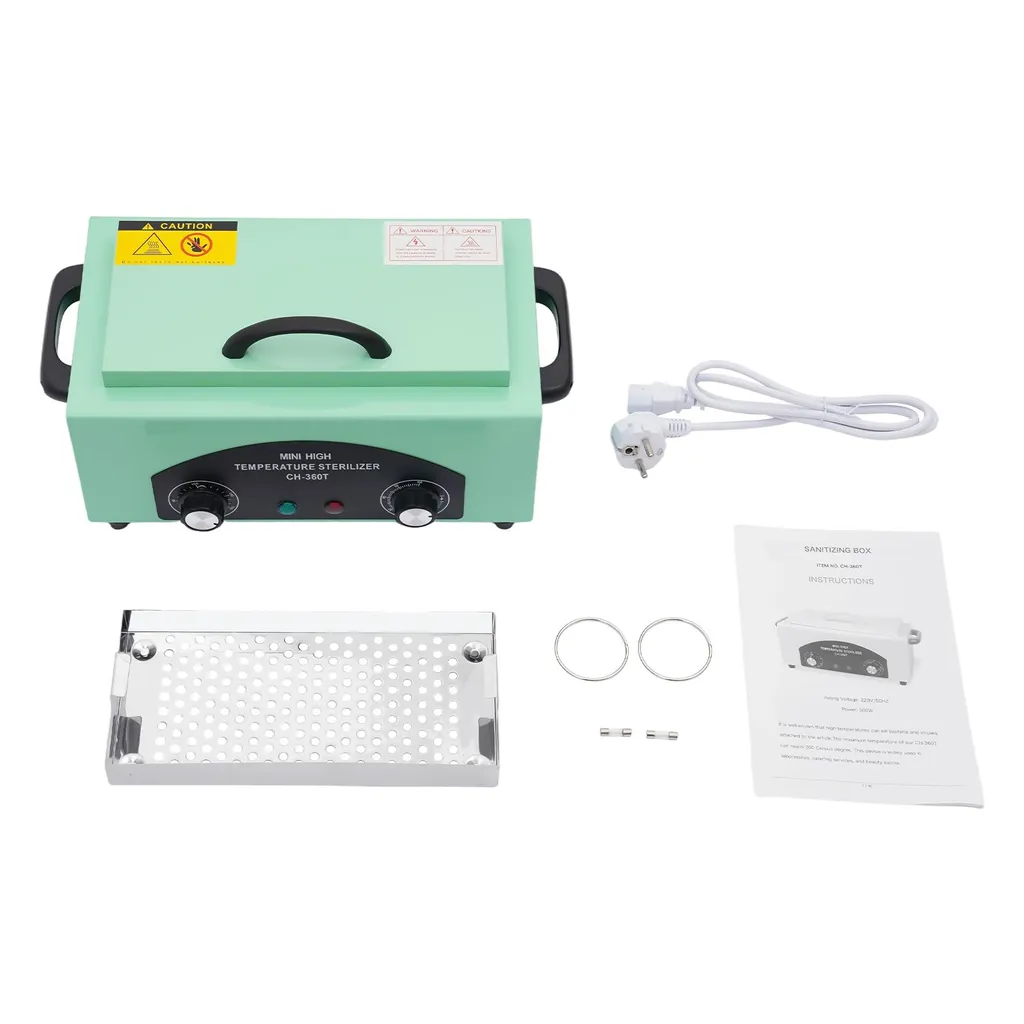 Stérilisateur chaleur sèche pour manucure professionnelle coloris vert - 8