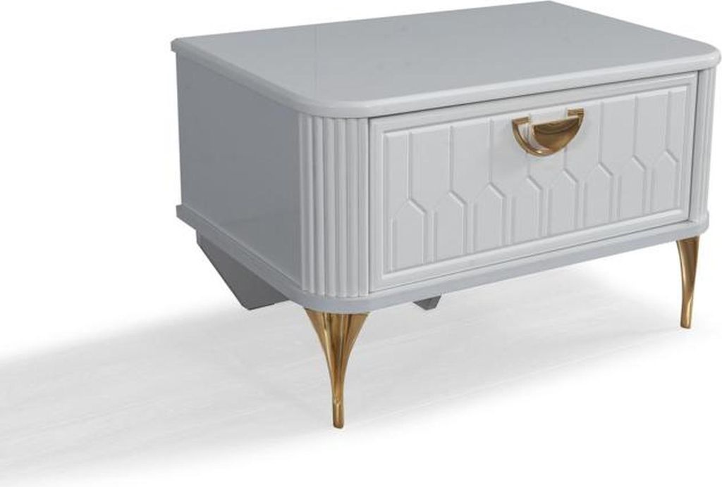 Schlafzimmer Set Bett 2x Nachttisch Kleiderschrank Holz Luxus Set 4tlg.