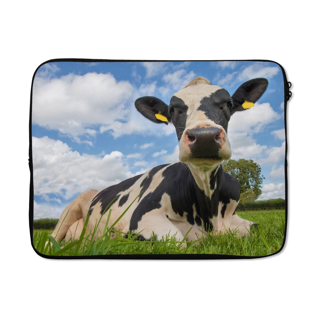 MuchoWow Laptop Hülle 15 Zoll Kuh - Gras - Himmel Laptoptasche - Laptoptasche - Sleeve - Rundum-Schutz