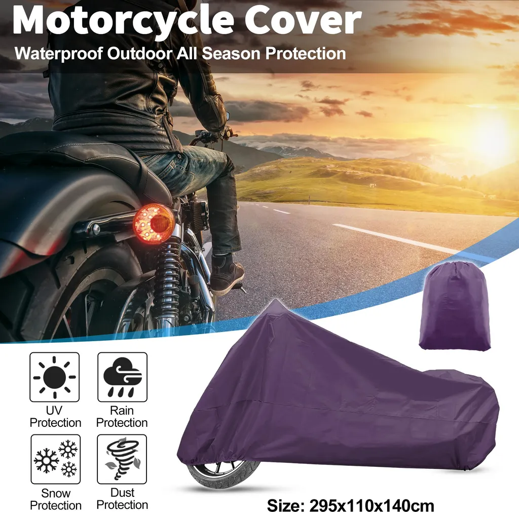 Housse Moto Imperméable Anti-UV et Coupe-Vent Taille XXXL Coloris Violet