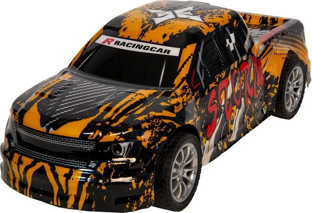 Voiture de course télécommandée orange haute vitesse avec LED intégrées