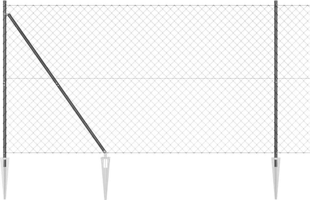 vidaXL Zaunpfosten Grau 10 x 1,5 m (60 x 60 mm Maschen) Stahl und PVC