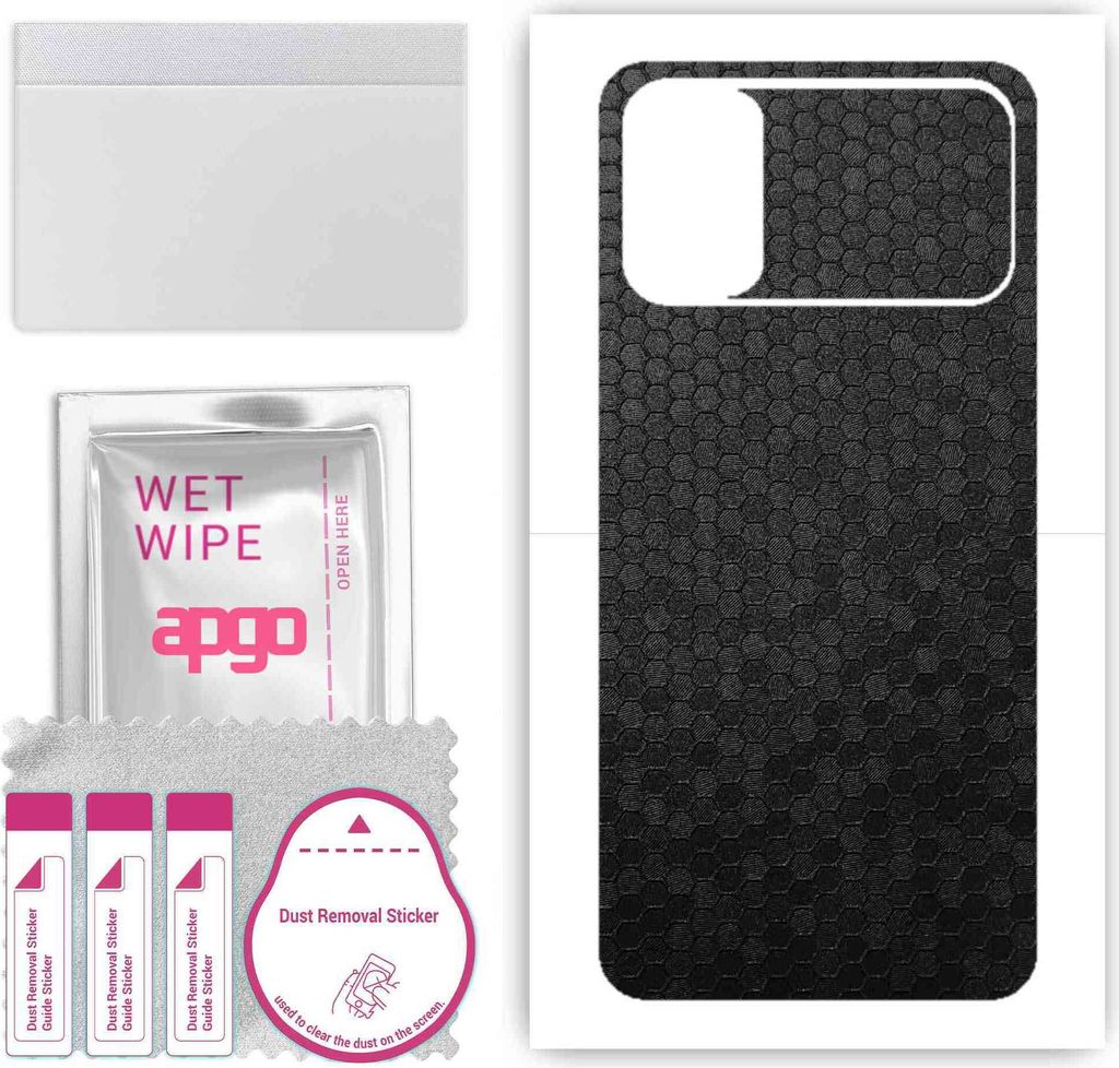 apgo Rückseite Schutzfolie, Skin, kompatibel mit Xiaomi Poco M3, Hinten Displayschutzfolie aus Vinylfolie, kratzfest, einfache Montage - Schwarze ...