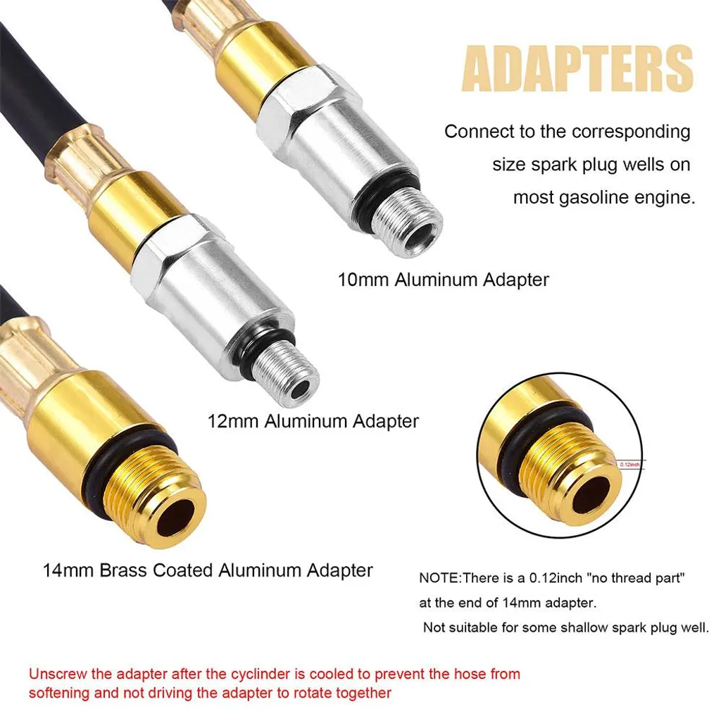 Testeur de fuite cylindre manomètre double kit compression universel