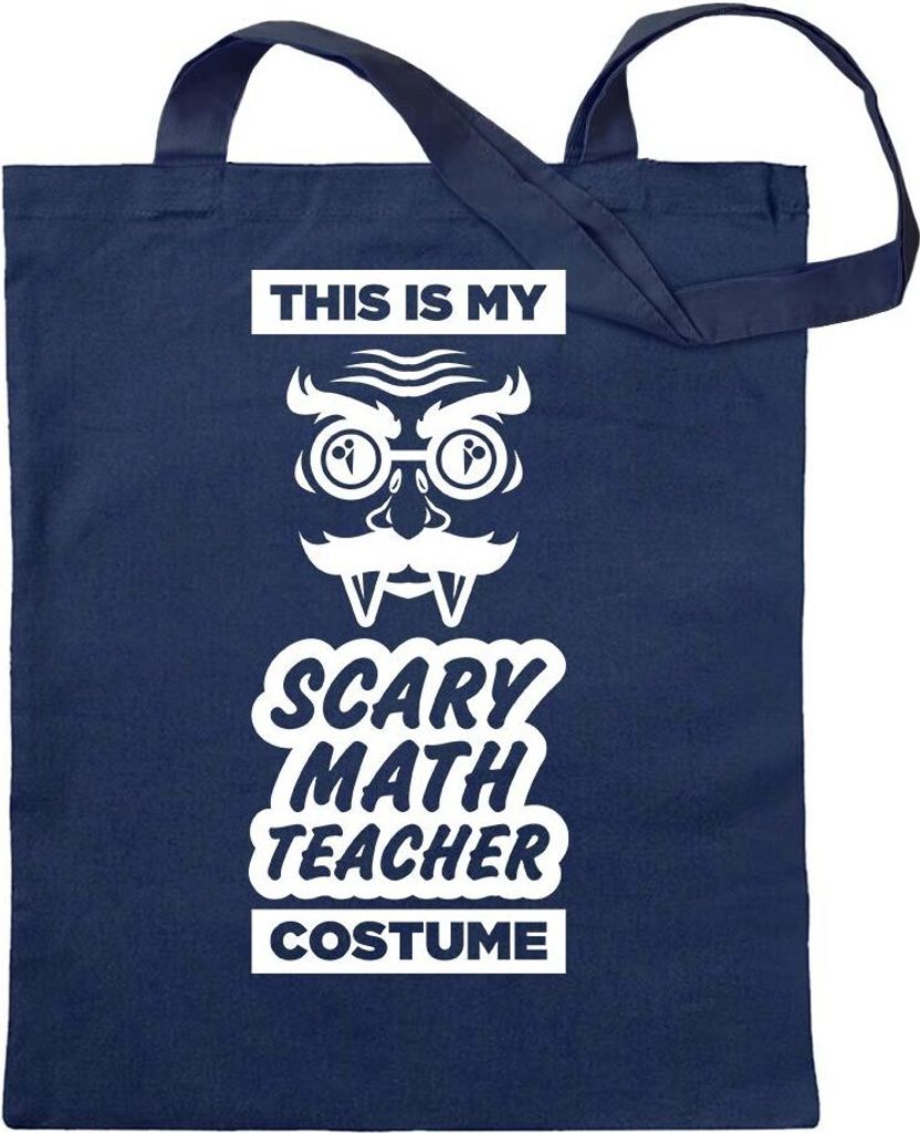 Kiwistar - Baumwolltasche - dunkelblau - scary math teacher costume - Tragetasche Stoffbeutel Umhängetasche langer Henkel