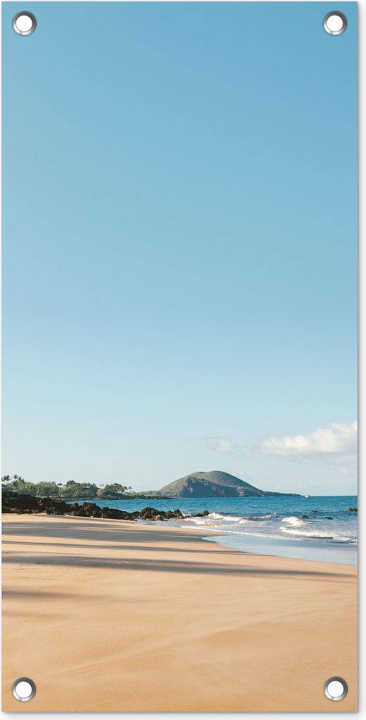 MuchoWow 30x60 cm Outdoor-Poster Gartendeko Sichtschutz Garten Poster für den Garten Strand - Sommer - Palmen