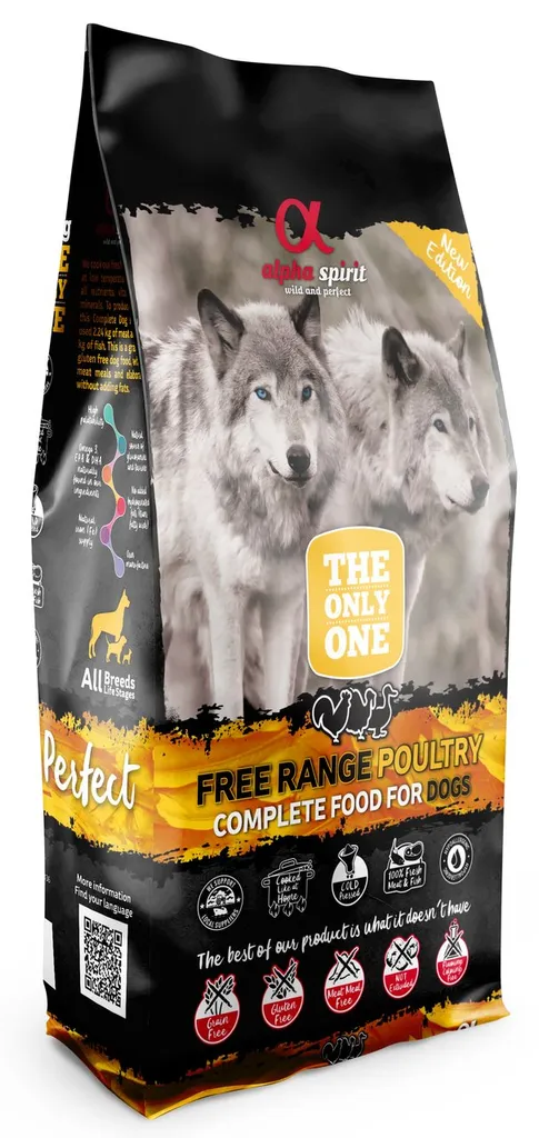 Croquettes Chien Sans Céréales Volaille Plein Air Alpha Spirit 12kg Naturel
