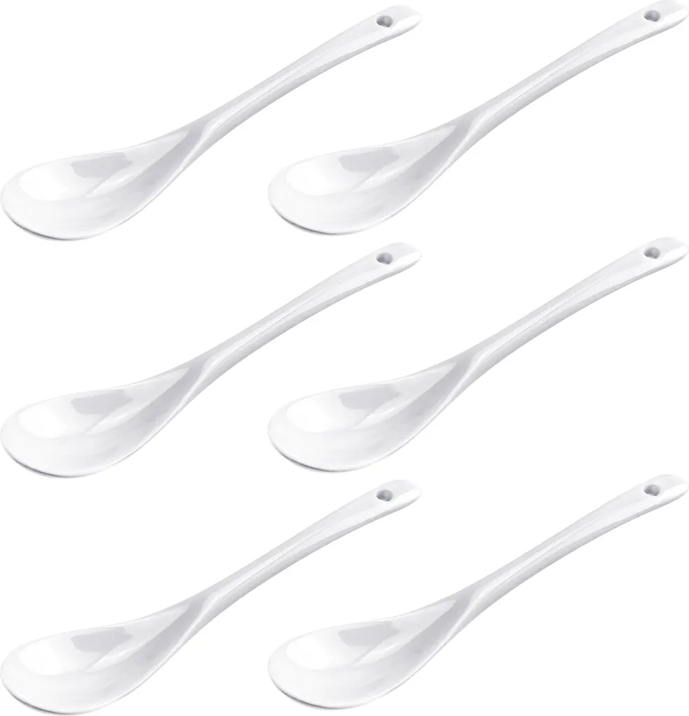 Cucchiai Uova Porcellana HIT Trading 12.5cm - Set Gastronomico 6 Pezzi - 2