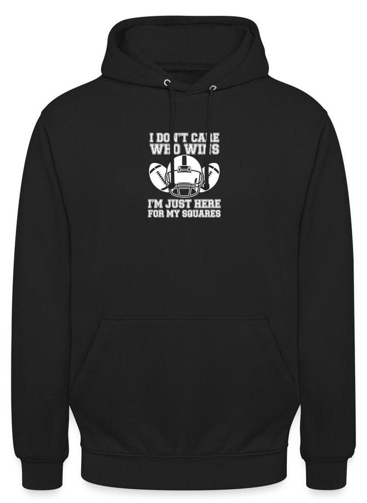 Spreadshirt American Football Squares Spieltag Uni Hoodie, S, Schwarz