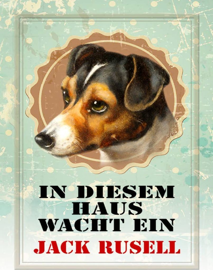 vianmo Holzschild 40x30 cm Hund in diesem Haus wacht Jack Russel