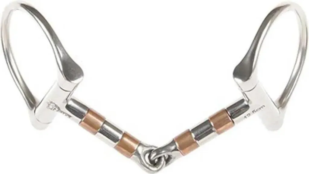 Mors de filet en D Harry's Horse 13mm avec rouleaux cuivre pour poney