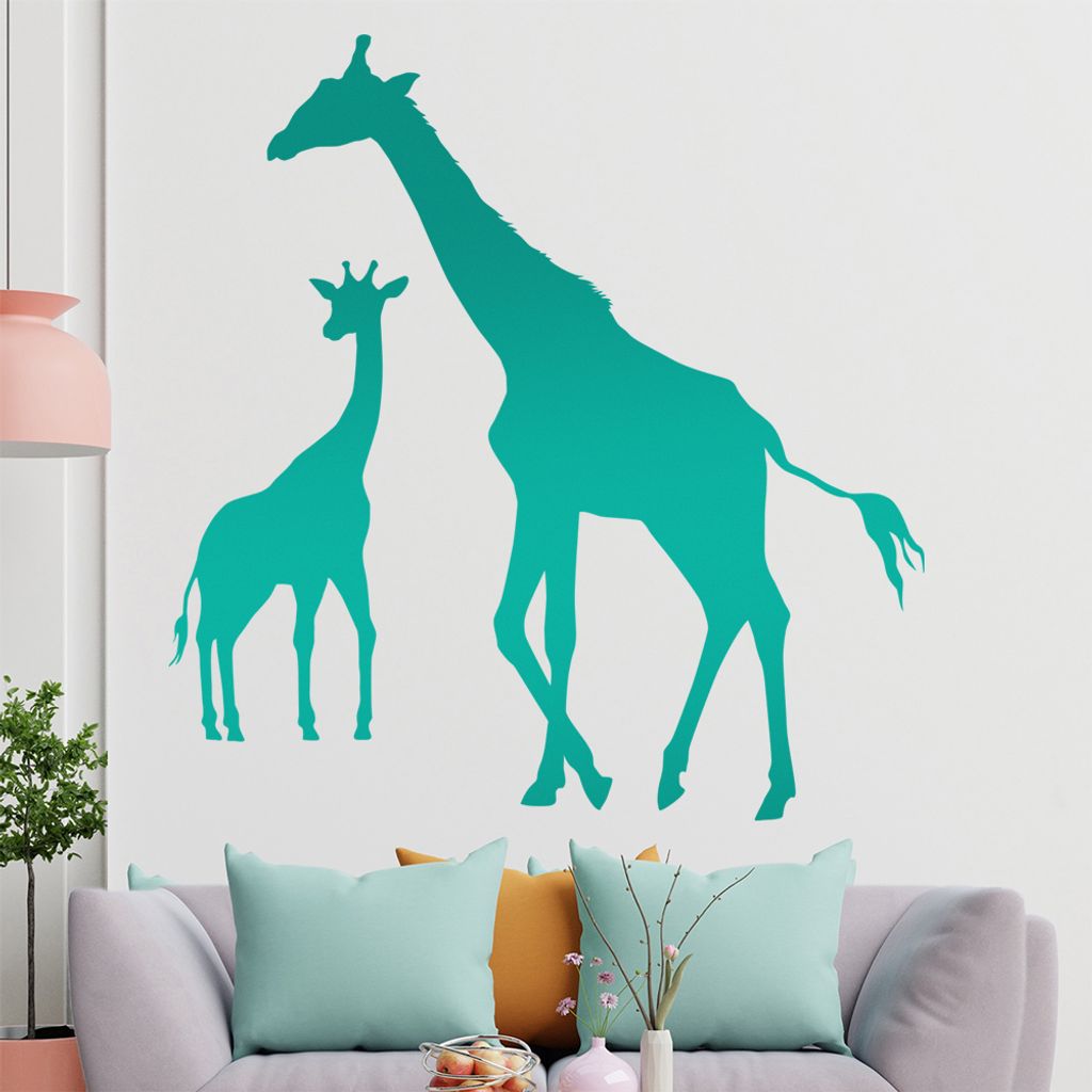 KIWISTAR Giraffe Afrika Silhouette Umriss Wandtattoo in 6 Größen - Wandaufkleber Wall Sticker - Dekoration, Küche, Wohnzimmer, Schlafzimmer, Bad...