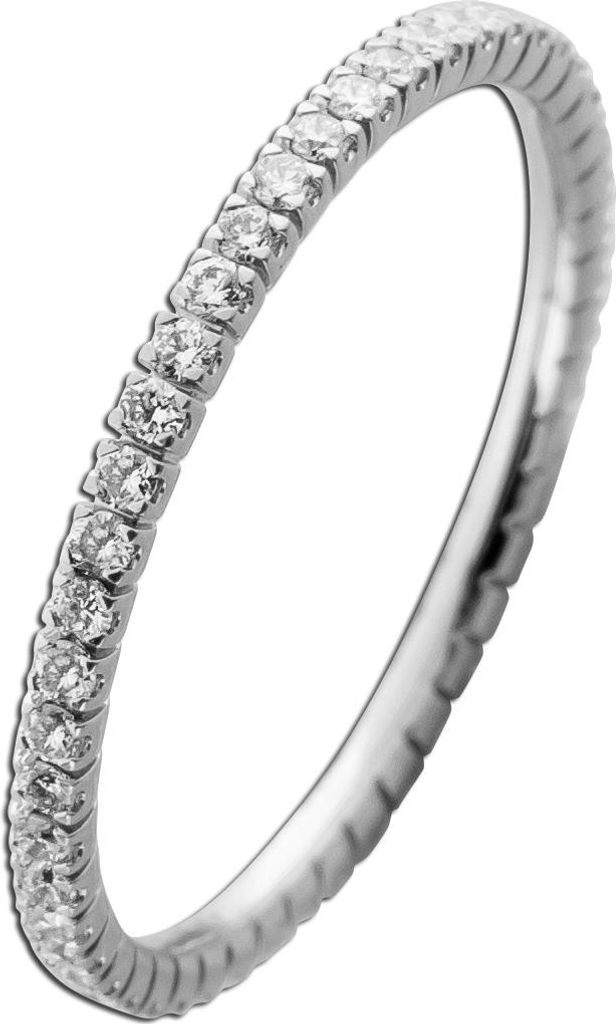 Memoire Ring Weißgold 585 14K Natur Diamanten 0.50ct 19