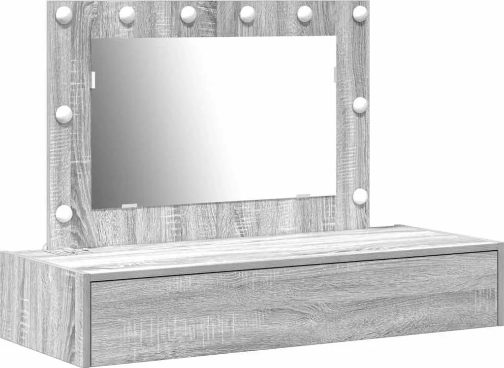 SYFAX Tavolo Trucco 100cm Grigio - Mobile Robusto in Legno Multistrato - 1