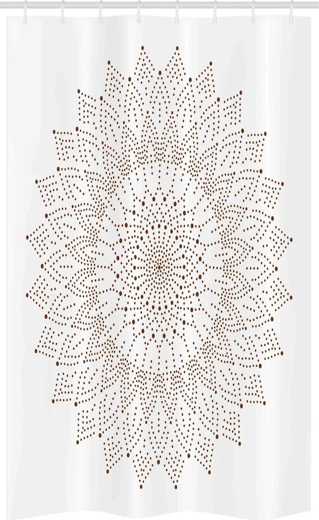 Tenda Doccia ABAKUHAUS Stalla Beige Con Ganci - Motivo Floreale Astratto Stelle, 180x120 Cm, Tessuto Poliestere Turco