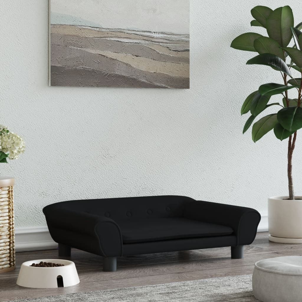 Ankonbej Hundebett Schwarz 70x48x22 cm Samt