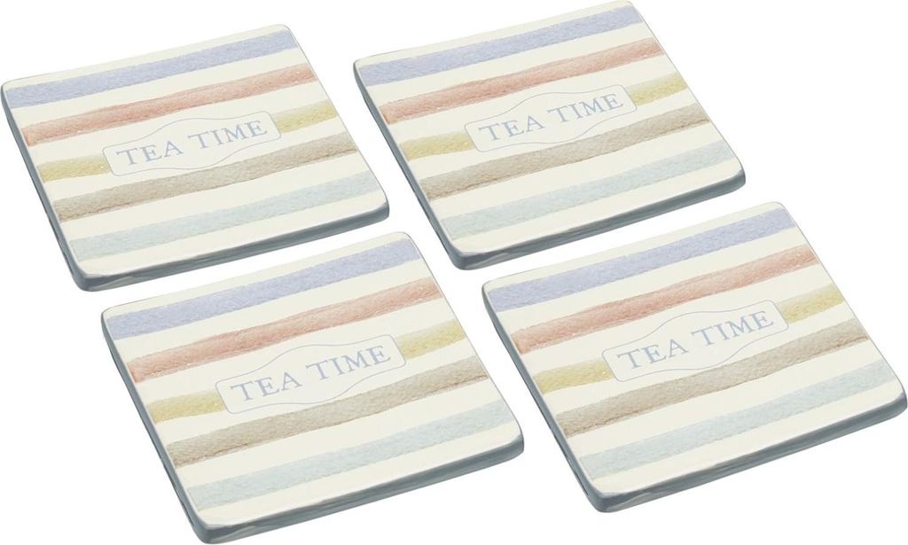 Vintage-Stil keramische Untersetzer - Elegant und funktional - Set von 4 - 10 x 9,8 cm - Keramisch