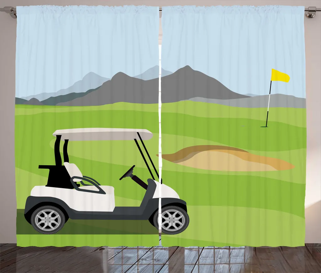 Grand Rideau de Salon Scène de Golf pour Décoration Sportive 280 x 225 cm