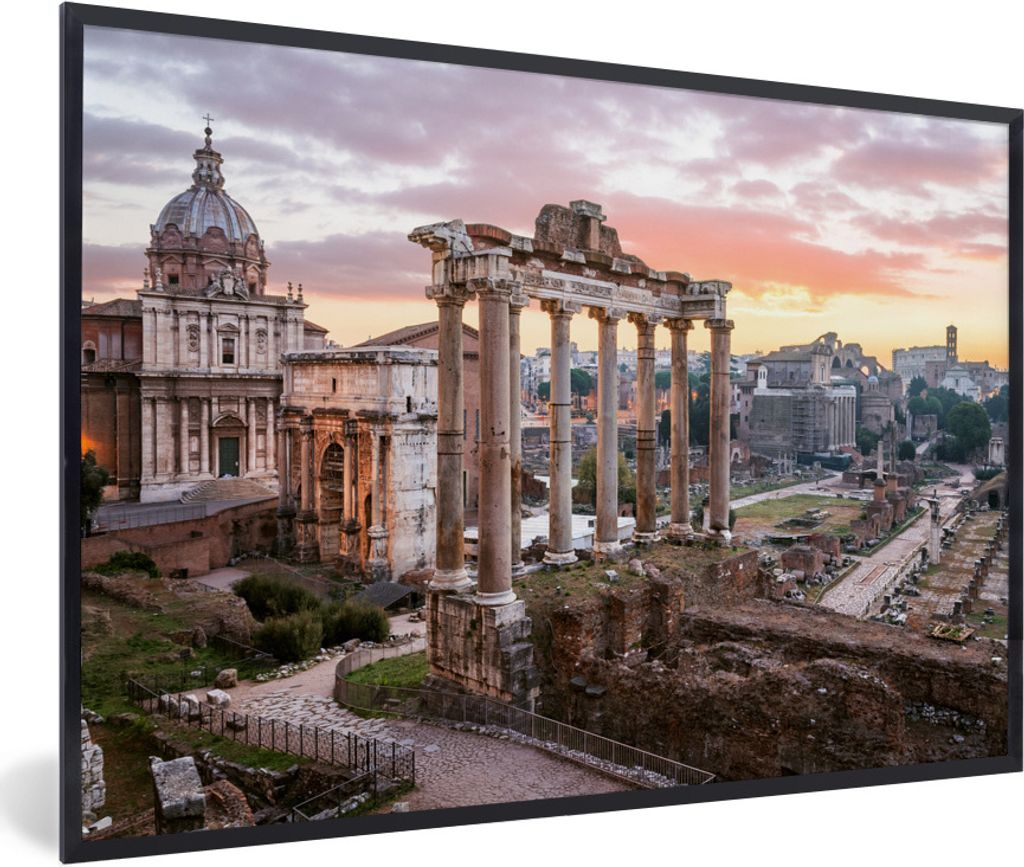 MuchoWow Gerahmtes Poster Italien - Rom - Luft 30x20 cm - Poster mit Schwarzem Bilderrahmen Wandposter Rahmen Foto Bilder - Kunstdruck - Bild-Poster