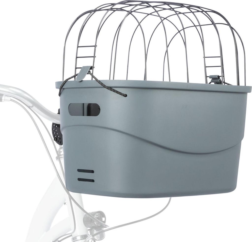 TRIXIE Hundefahrradkorb vorne mit Universal-Halterung und Klickverschluss - grau - 42 × 39 × 30 cm