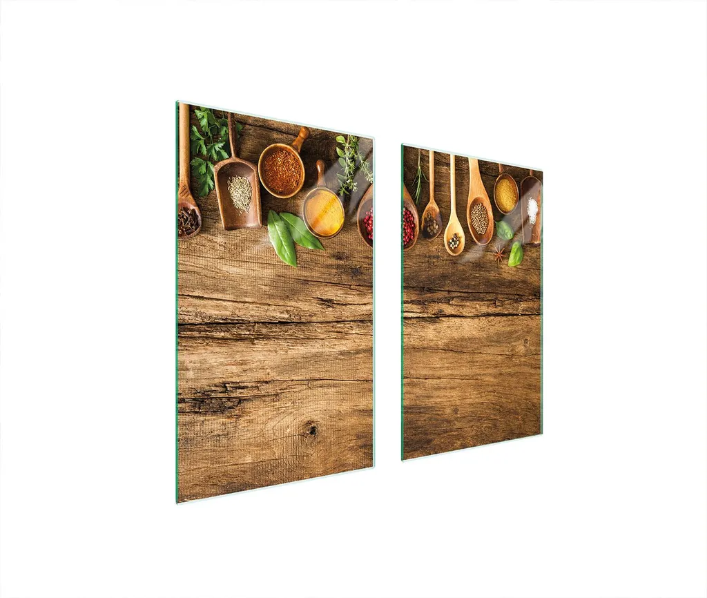 Copri piano cottura 75x52 in vetro temperato - Effetto legno marrone