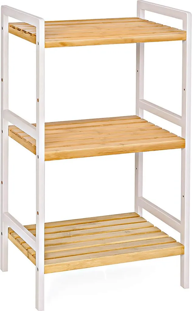 Meuble de rangement polyvalent en bambou blanc pour maison et bureau 75cm